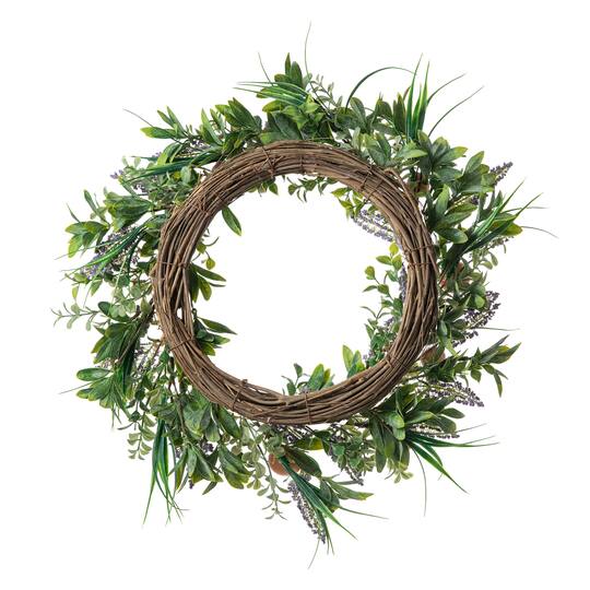Glitzhome® 22" Easter Eggs & Lavender Wreath